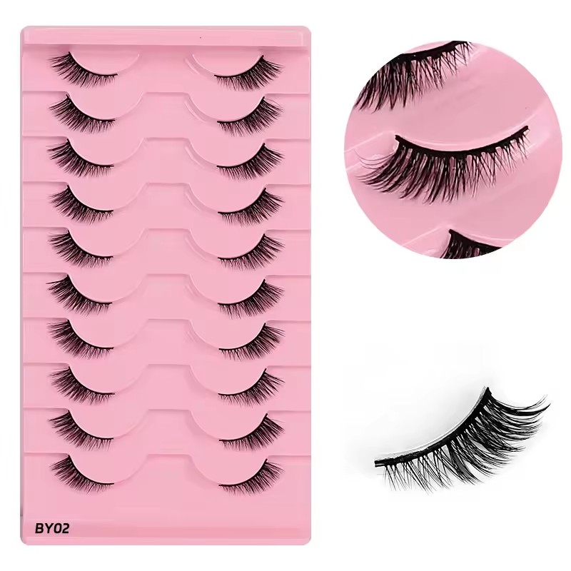 Eyelash Extension Fox Eye - Goodobe Half Eye 10 Pairs Natural