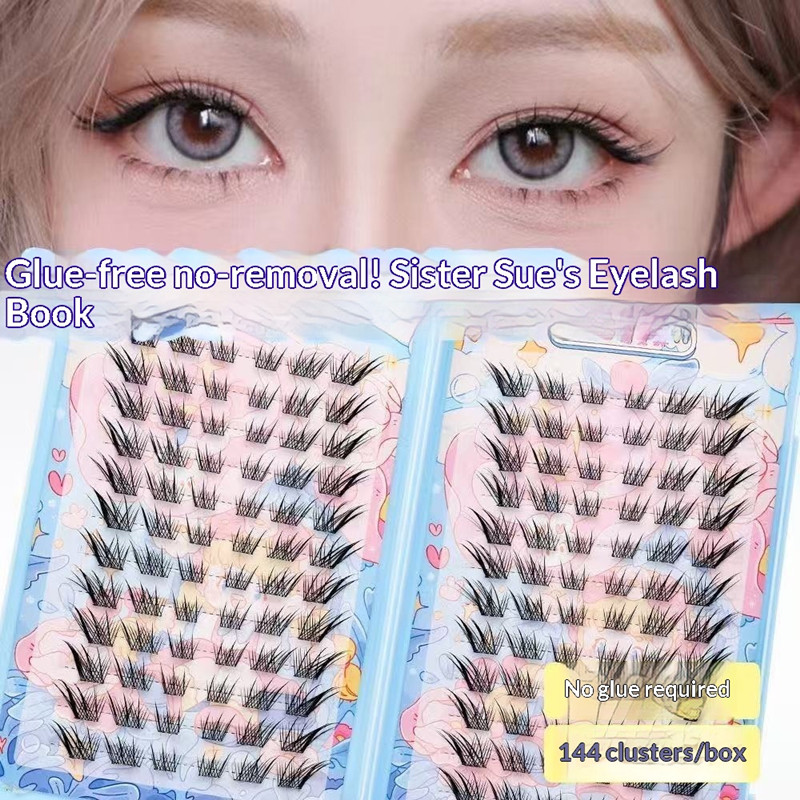 Eyelash Extension Fox Eye - 120 Clusters No Need Glue False