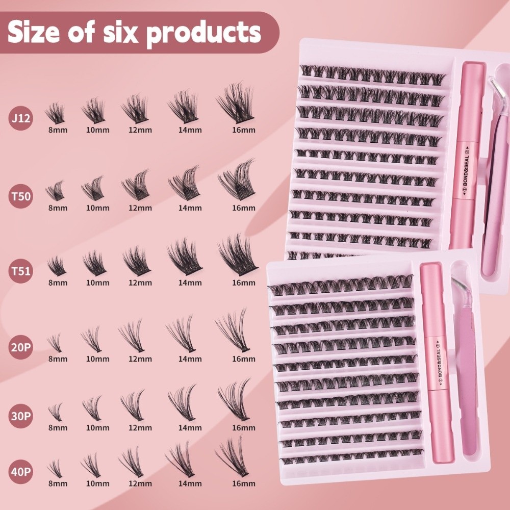 Eyelash Extension Wispy Look - High Quality Bond and Seal False