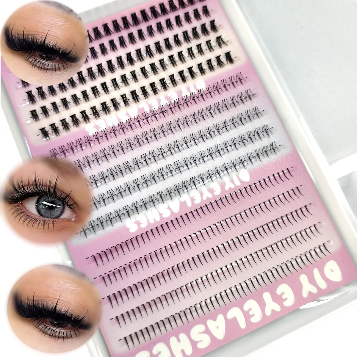 Eyelash Extension Wispy Look - AMSDCN 3styleBottom 15rows Lashes Extension Lower