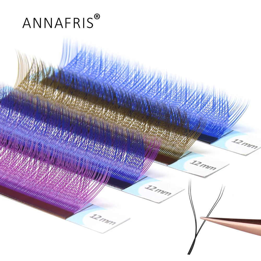 Eyelash Extension Y Shape - ANNAFRIS C/D Curl YY Lashes Color