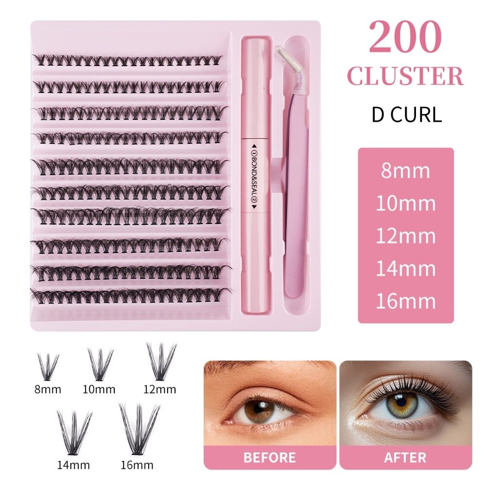 Eyelash Extension Wispy Look - High Quality Bond and Seal False