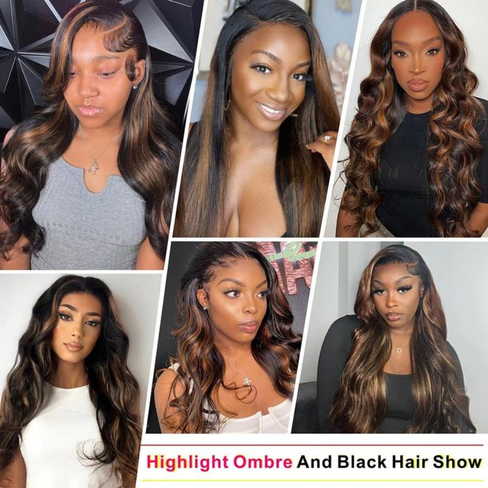 P1B30 Highlight Ombre Body Wav - Eyelash Extension Natural Look recension och pris