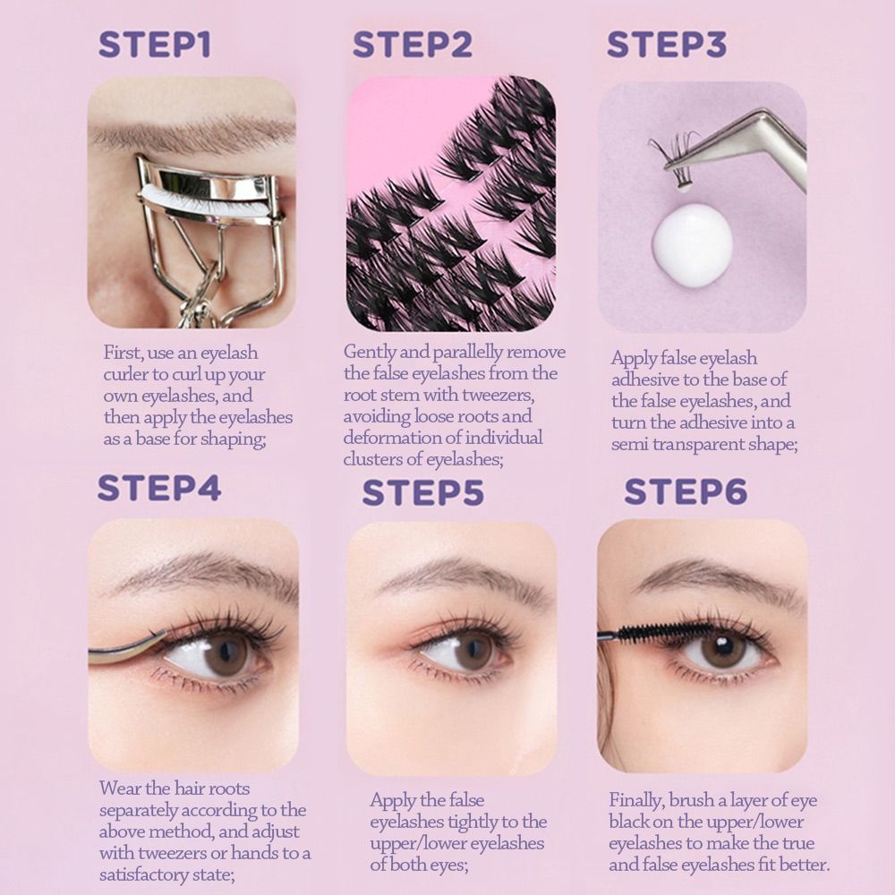 12 Rows Natural Look False Eye - Eyelash Extension Wispy Look recension och pris