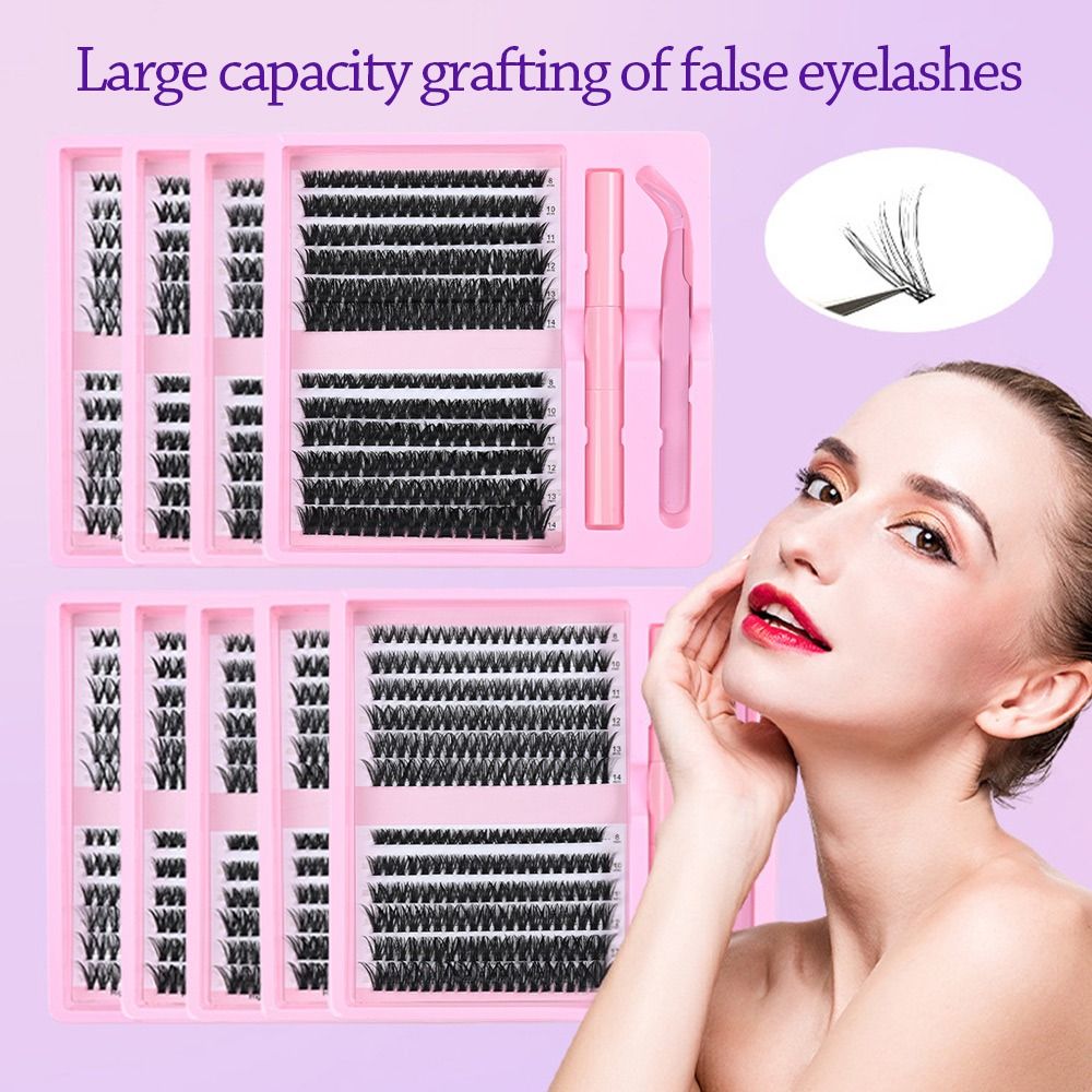 12 Rows Natural Look False Eye - Eyelash Extension Wispy Look recension och pris